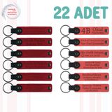 MiaWiki Deri Anahtarlık Kişiselleştirilebilir 22'li Set, Küçük Boy, MH-KAN9095X22, Kırmızı & Nar Çiçeği, üniseks-yetişkin