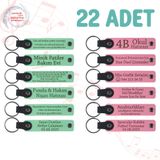 MiaWiki Deri Anahtarlık Kişiselleştirilebilir 22'li Set, Standart, MH-KAN9033X22, Açık Yeşil & Pembe, üniseks-yetişkin