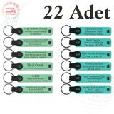 MiaWiki Deri Anahtarlık Kişiselleştirilebilir 22'li Set, Standart, MH-KAN9037X22, Açık Yeşil & Turkuaz, üniseks-yetişkin