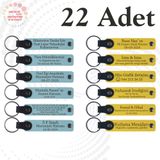 MiaWiki Deri Anahtarlık Kişiselleştirilebilir 22'li Set, Standart, MH-KAN9071X22, Gök Mavi & Sarı, üniseks-yetişkin