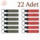 MiaWiki Deri Anahtarlık Kişiselleştirilebilir 22'li Set, Standart, MH-KAN9087X22, Kül Gri & Nar Çiçeği, üniseks-yetişkin