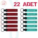 MiaWiki Deri Anahtarlık Kişiselleştirilebilir 22'li Set, Standart, MH-KAN9110X22, Kırmızı & Turkuaz, üniseks-yetişkin