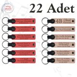 MiaWiki Deri Anahtarlık Kişiselleştirilebilir 22'li Set, Standart, MH-KAN9120X22, Nar Çiçeği & Pudra, üniseks-yetişkin