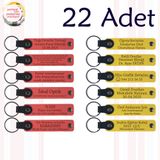 MiaWiki Deri Anahtarlık Kişiselleştirilebilir 22'li Set, Standart, MH-KAN9121X22, Nar Çiçeği & Sarı, üniseks-yetişkin