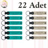 MiaWiki Deri Anahtarlık Kişiselleştirilebilir 22'li Set, Tek Ebat, MH-KAN9082X22, Koyu Turkuaz & Sütlü Kahve, üniseks-yetişkin