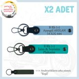 MiaWiki Deri Anahtarlık Kişiye Özel İsim Plaka Kan Grubu, Tek Ebat, MH-KAN-MT-7645x2, Koyu Turkuaz-Gök Mavi-yeşil, üniseks-yetişkin