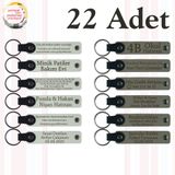 MiaWiki Deri Anahtarlık Mor Menekşe Lacivert 22'li Set, Standart, MH-KAN9042X22, Beyaz & Kül Gri, üniseks-yetişkin