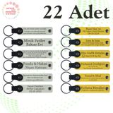 MiaWiki Deri Anahtarlık Mor Menekşe Lacivert 22'li Set, Standart, MH-KAN9048X22, Beyaz & Sarı, üniseks-yetişkin