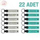 MiaWiki Deri Anahtarlık Mor Menekşe Lacivert 22'li Set, Standart, MH-KAN9050X22, Beyaz & Turkuaz, üniseks-yetişkin