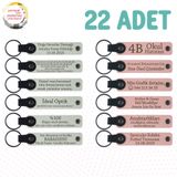 MiaWiki Deri Anahtarlık Mor Menekşe Lacivert 22'li Set, Standart, MH-KAN9051X22, Beyaz & Yavru Ağzı, üniseks-yetişkin