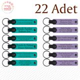 MiaWiki Deri Anahtarlık Mor Menekşe Lacivert 22'li Set, Standart, MH-KAN9077X22, Koyu Turkuaz & Mor Menekşe, üniseks-yetişkin
