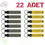 MiaWiki Deri Anahtarlık Mor Menekşe Lacivert 22'li Set, Standart, MH-KAN9090X22, Kül Gri & Sarı, üniseks-yetişkin