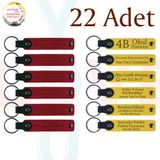 MiaWiki Deri Anahtarlık Mor Menekşe Lacivert 22'li Set, Standart, MH-KAN9098X22, Kırmızı & Sarı, üniseks-yetişkin