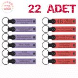 MiaWiki Deri Anahtarlık Mor Menekşe Lacivert 22'li Set, Standart, MH-KAN9112X22, Mor Menekşe & Nar Çiçeği, üniseks-yetişkin