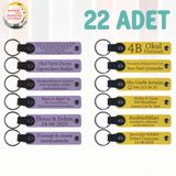 MiaWiki Deri Anahtarlık Mor Menekşe Lacivert 22'li Set, Standart, MH-KAN9115X22, Mor Menekşe & Sarı, üniseks-yetişkin