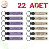 MiaWiki Deri Anahtarlık Mor Menekşe Lacivert 22'li Set, Tek Ebat, MH-KAN9116X22, Mor Menekşe & Sütlü Kahve, üniseks-yetişkin