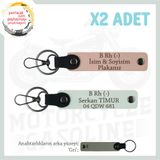 MiaWiki Deri Anahtarlık Motorcuya Hediye İsim Plaka Kan, Standart, MH-KAN-MT-9195x2, Yavruağzı-Beyaz-gri, erkek