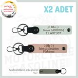 MiaWiki Deri Anahtarlık Motorcuya Hediye İsim Plaka, Standart, MH-KAN-MT-11195x2, Yavruağzı-Beyaz-gri, erkek