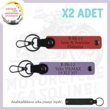 MiaWiki Deri Anahtarlık Motosiklet İsim Plaka Kan Grubu, Tek Ebat, MH-KAN-MT-8969x2, Nar Çiçeği-Mor Menekşe-siyah, üniseks-yetişkin