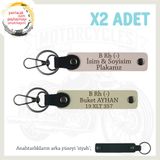MiaWiki Deri Anahtarlık Pudra-S Kahve-Syh Özel İsim, Standart, MH-KAN-MT-9090x2, Pudra-Sütlü Kahve-siyah, üniseks-yetişkin