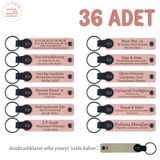 MiaWiki Deri Anahtarlık Pudra & Sütlü Kahve 36'lı Set, Standart, MH-KAN8586X36, Pudra & Sütlü Kahve, üniseks-yetişkin