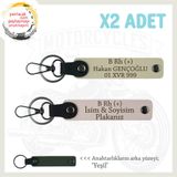 MiaWiki Deri Anahtarlık Pudra-Sütlü Kahve-Yeşil, Standart, MH-KAN-MT-8092x2, Pudra-Sütlü Kahve-yeşil, üniseks-yetişkin