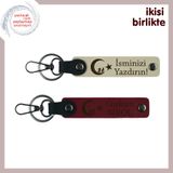 MiaWiki Deri Anahtarlık Set Çocuk ve Ayyıldız Temalı, Standart, MH-KAN-34844x2, sütlü kahve-bordo, üniseks-yetişkin