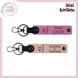 MiaWiki Deri Anahtarlık Seti Pembe-Yavru Ağzı Trabzon, Standart, MH-KAN-61-333x2, pembe-yavru ağzı, üniseks-yetişkin