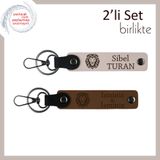 MiaWiki Deri Anahtarlık Takımı Pudra Açık Kahve, Tek Ebat, MH-KAN-38449x2, pudra-açık kahve, erkek
