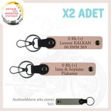 MiaWiki Deri x2 Anahtarlık Set Yavruağzı-Gri, Standart, MH-KAN-MT-10220x2, Yavruağzı-gri, üniseks-yetişkin