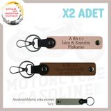 MiaWiki Deri x2'li Anahtarlık Motorcuya Hediye, Standart, MH-KAN-MT-7195x2, Yavruağzı-Beyaz-gri, erkek