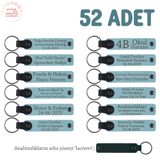 MiaWiki Doğum Günü Partisi İsimli Hatıra Anahtarlık, 52'li Set, MH-KAN8539X52, Gök Mavi & Lacivert, üniseks-yetişkin