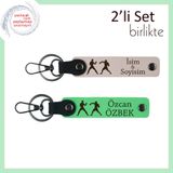 MiaWiki Dövüş Ruhuna Hediye 2'li İsme Özel Anahtarlık, Standart, MH-KAN-40275x2, pudra-fıstık yeşil, üniseks-yetişkin