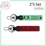 MiaWiki Dövüş Sporları Temalı İsme Özel 2'li Anahtarlık, Standart, MH-KAN-39963x2, açık yeşil-kırmızı, üniseks-yetişkin