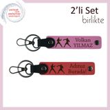 MiaWiki Dövüş Sporları Temalı İsme Özel 2'li Anahtarlık, Standart, MH-KAN-40264x2, pembe-nar çiçeği, kadın