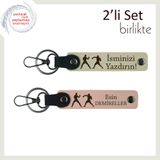 MiaWiki Dövüş Sporları Temalı İsme Özel 2'li Anahtarlık, Standart, MH-KAN-40324x2, sütlü kahve-yavru ağzı, üniseks-yetişkin