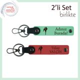 MiaWiki Dövüş Temalı Deri Anahtarlık Seti, Standart, MH-KAN-38892x2, açık yeşil-nar çiçeği, üniseks-yetişkin