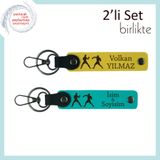 MiaWiki Dövüş Temalı İsme Özel 2'li Anahtarlık Seti, Standart, MH-KAN-40296x2, sarı-koyu turkuaz, üniseks-yetişkin