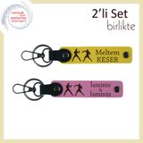 MiaWiki Dövüş Temalı İsme Özel 2'li Anahtarlık, Standart, MH-KAN-40301x2, sarı-pembe, üniseks-yetişkin