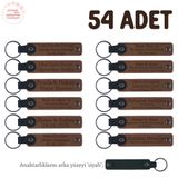 MiaWiki Düğün Hediyesi İsim Yazılabilen Anahtarlık Seti, 54'lü Set, MH-KAN8542X54, Kahverengi & Siyah, üniseks-yetişkin