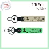 MiaWiki Erkek Çocuğa Deri Anahtarlık Seti Futbol Temalı, Tek Ebat, MH-KAN-39562x2, sütlü kahve-fıstık yeşil, erkek-çocuk
