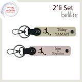 MiaWiki Erkek Çocuğa Kişisel Deri Anahtarlık Futbol, Tek Ebat, MH-KAN-39571x2, sütlü kahve-pudra, erkek-çocuk