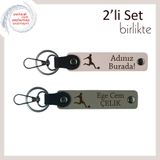 MiaWiki Erkek Kardeşe Kalıcı Hediye Anahtarlık Takımı, Standart, MH-KAN-39530x2, pudra-kül gri, üniseks-yetişkin
