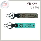 MiaWiki Erkek Tarzı Kaplan Temalı Anahtarlık Set, Standart, MH-KAN-38375x2, kül gri-turkuaz, üniseks-yetişkin
