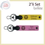 MiaWiki Erkek Tarzını Temsil Eden 2'li Deri Anahtarlık, Standart, MH-KAN-38479x2, sarı-pembe, üniseks-yetişkin