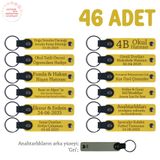 MiaWiki Firma İsimli Deri Anahtarlık 46'lı Set, Standart, MH-KAN8589X46, Sarı & Gri, üniseks-yetişkin