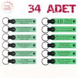 MiaWiki Firma İsmi Yazılı Deri Anahtarlık 34'lü Set, Standart, MH-KAN9026X34, Açık Yeşil & Fıstık Yeşili, üniseks-yetişkin