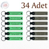 MiaWiki Firma İsmi Yazılı Deri Anahtarlık 34'lü Set, Standart, MH-KAN9054X34, Fıstık Yeşili & Kül Gri, üniseks-yetişkin