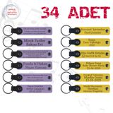 MiaWiki Firma İsmi Yazılı Deri Anahtarlık Seti, Standart, MH-KAN9115X34, Mor Menekşe & Sarı, üniseks-yetişkin