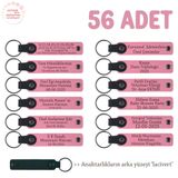 MiaWiki Firmaya Özel Deri Anahtarlık 56'lı Set, Standart, MH-KAN8578X56, Pembe & Lacivert, üniseks-yetişkin